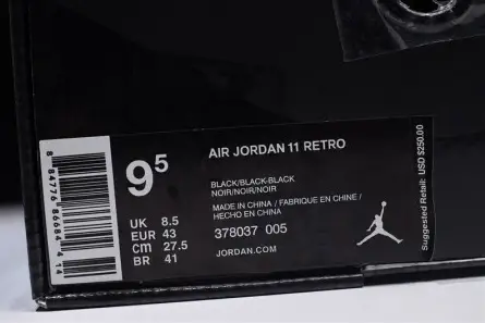 Resilient 6925 Air Jordan 11 “Cap and Gown” black  378037-005 