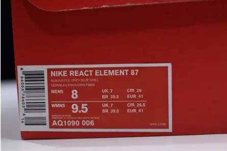 Resilient 8825 Nike React Element 87 Blue Chill Solar Red AQ1090-006 