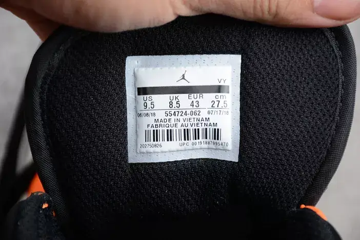 Soft 1505 Air Jordan 1 Mid Black Orange 554724-062 