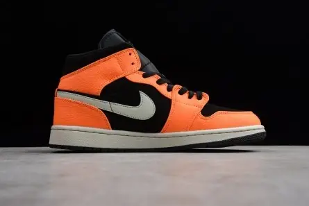 Soft 1505 Air Jordan 1 Mid Black Orange 554724-062 