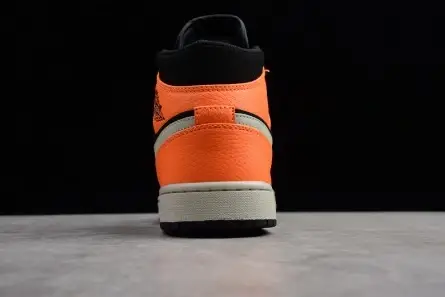 Soft 1505 Air Jordan 1 Mid Black Orange 554724-062 