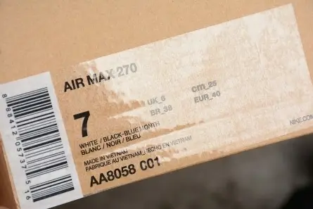 TopPick 5840 Off-White X Nike Air Max 270 'Black' AA8058-001 