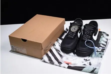 Trendy 3844 Off-White Nike Air Force 1 Black AO4606-001 