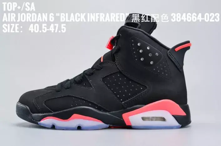Trendy 5627 Jordan 6 Retro Infrared Black 384664-023 