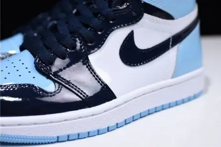 Unique 5415 Air Jordan 1 UNC Blue Chill Patent   Leather CD0461-401 