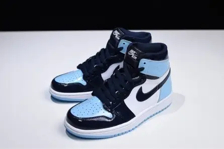 Unique 5415 Air Jordan 1 UNC Blue Chill Patent   Leather CD0461-401 