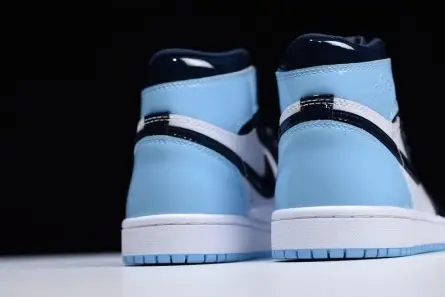 Unique 5415 Air Jordan 1 UNC Blue Chill Patent   Leather CD0461-401 