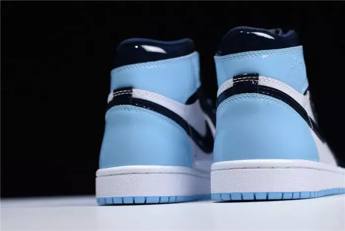 Unique 5415 Air Jordan 1 UNC Blue Chill Patent   Leather CD0461-401 