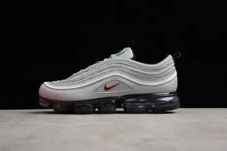 nike mens AIR VAPORMAX 97 "SILVER BULLET" metallic silver varsity red AJ7291-002 AllSeason 4045 